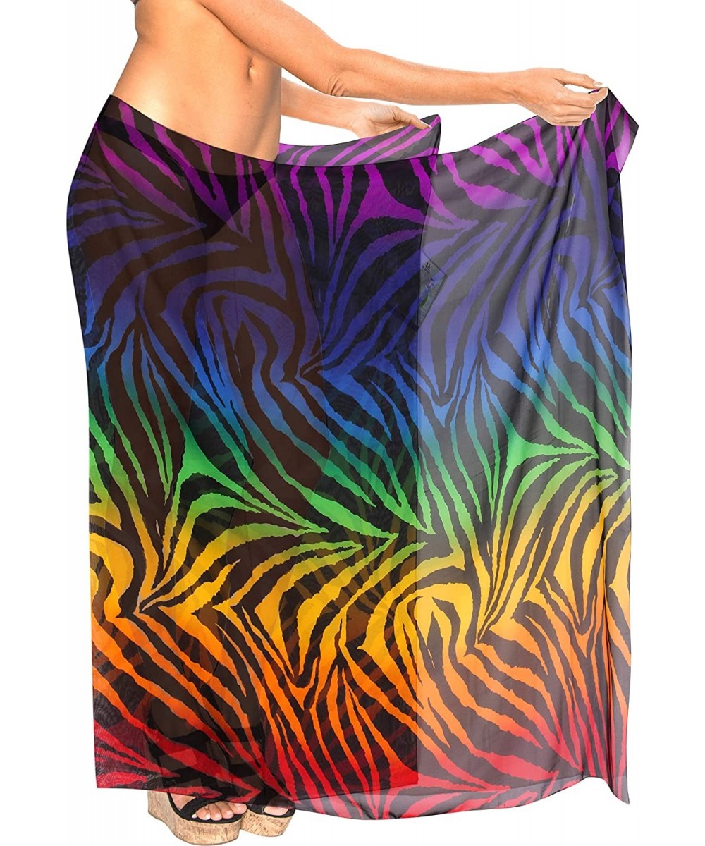 Women's Swimsuit Cover Up Beach Wrap Skirt Hawaiian Sarongs Full Long D - Multi_z106 - CS193H2DU8E $21.88-Cover-Ups