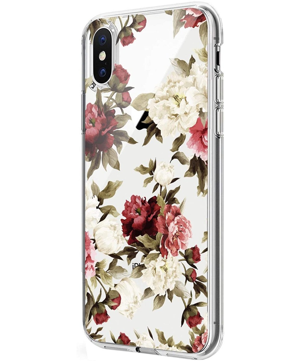 Case Compatible iPhone X XS Gel Silicone Rubber Clear Soft Ultra-Slim Flower Geometric Panda Back Cover for iPhone Xs MAX - 2...