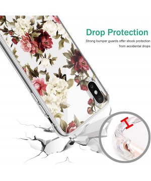 Case Compatible iPhone X XS Gel Silicone Rubber Clear Soft Ultra-Slim Flower Geometric Panda Back Cover for iPhone Xs MAX - 2...