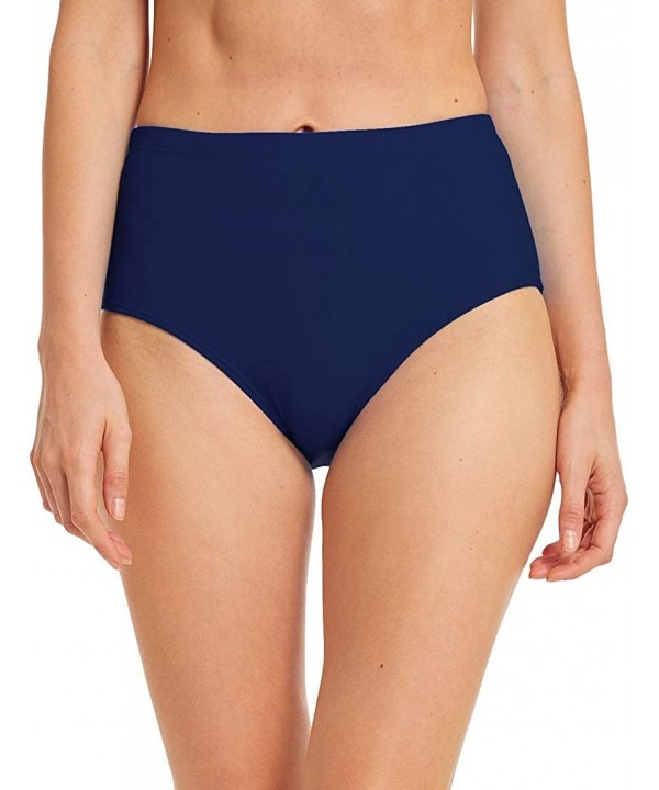 Women's Swim Bottom High Waist Retro Basic Full Coverage Bikini Tankini Swimsuit Briefs - Navy - CH18HQGNHLL $11.85-Bottoms