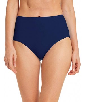 Women's Swim Bottom High Waist Retro Basic Full Coverage Bikini Tankini Swimsuit Briefs - Navy - CH18HQGNHLL $11.85-Bottoms