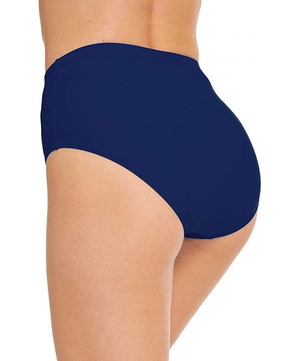 Women's Swim Bottom High Waist Retro Basic Full Coverage Bikini Tankini Swimsuit Briefs - Navy - CH18HQGNHLL $11.85-Bottoms