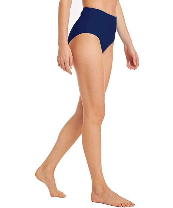 Women's Swim Bottom High Waist Retro Basic Full Coverage Bikini Tankini Swimsuit Briefs - Navy - CH18HQGNHLL $11.85-Bottoms