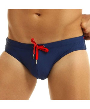 Men's Swimwear Bikini Swimming Briefs Pad Swimsuits Board Surfing Trunk Shorts - Navy Blue - CL18RMQUOI4 $21.00-Briefs