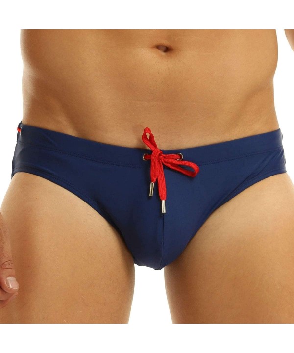 Men's Swimwear Bikini Swimming Briefs Pad Swimsuits Board Surfing Trunk Shorts - Navy Blue - CL18RMQUOI4 $21.00-Briefs