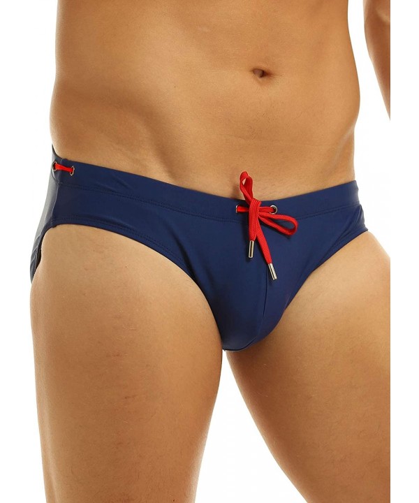 Men's Swimwear Bikini Swimming Briefs Pad Swimsuits Board Surfing Trunk Shorts - Navy Blue - CL18RMQUOI4 $21.00-Briefs