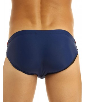 Men's Swimwear Bikini Swimming Briefs Pad Swimsuits Board Surfing Trunk Shorts - Navy Blue - CL18RMQUOI4 $21.00-Briefs