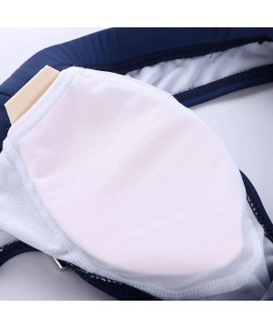 Men's Swimwear Bikini Swimming Briefs Pad Swimsuits Board Surfing Trunk Shorts - Navy Blue - CL18RMQUOI4 $21.00-Briefs