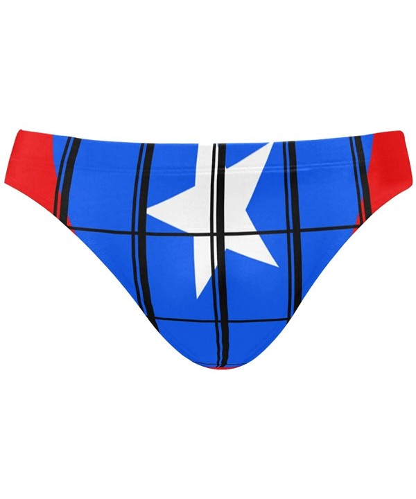 Mens Swim Bikini Briefs Skull Canada Flag Swimwear Surf Shorts Trunks - Puerto Rico Pride - CN18UY5KGRH $30.17-Briefs