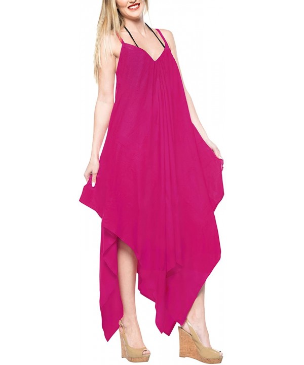 Women's Summer Loose Spaghetti Strap Short Jumpsuit - Pink_c114 - CT187DEZGHW $20.17-Cover-Ups