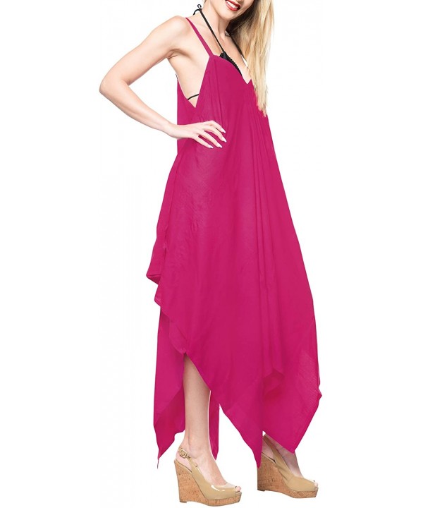 Women's Summer Loose Spaghetti Strap Short Jumpsuit - Pink_c114 - CT187DEZGHW $20.17-Cover-Ups