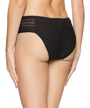 Women's Carly Side Tab Hipster Bikini Bottom - Black - CN18C4CUODO $19.21-Bottoms