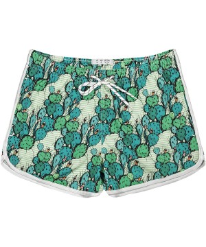 Women's Floral Swim Shorts Casual Beach Swim Trunks Quick Dry Elastic Waist Board Shorts - Green-cactus - CH190AW68MG $21.86-...