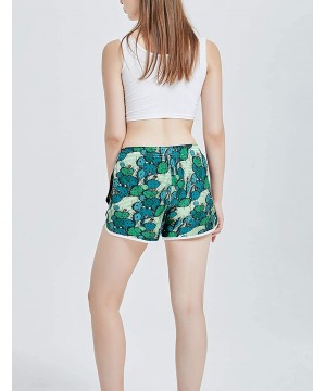 Women's Floral Swim Shorts Casual Beach Swim Trunks Quick Dry Elastic Waist Board Shorts - Green-cactus - CH190AW68MG $21.86-...