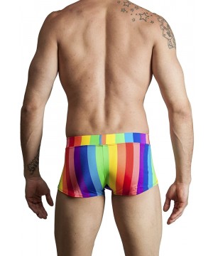 Mens New Printed Hot Body Boxer Swimsuit - Big Stripe - C511ISG9NQH $24.17-Racing