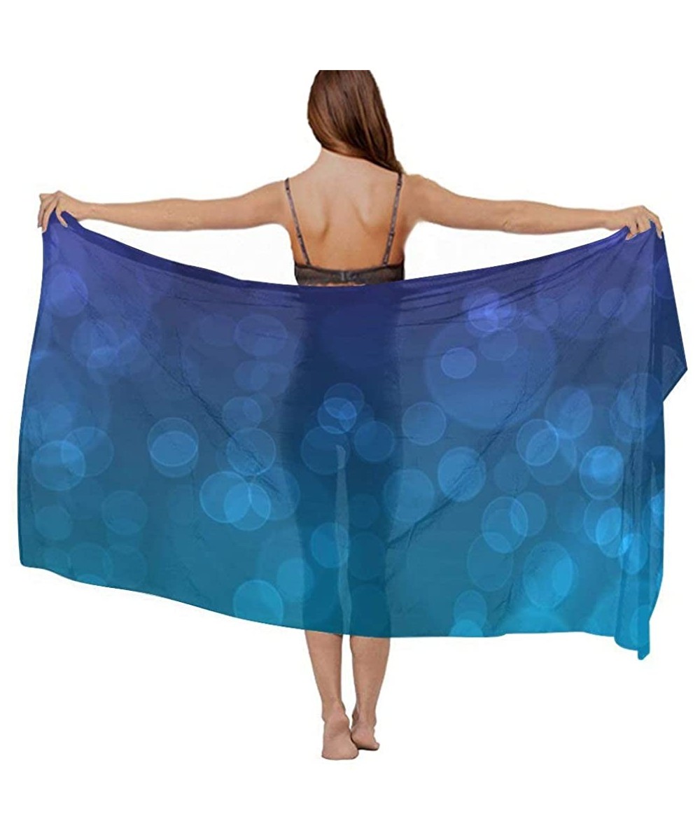 Women Girl Fashion Chiffon Scarf Bikini Cover Up Summer Beach Sarong Wrap - New Purple and Teal Bubble - CO19C6N0D7O $26.34-C...