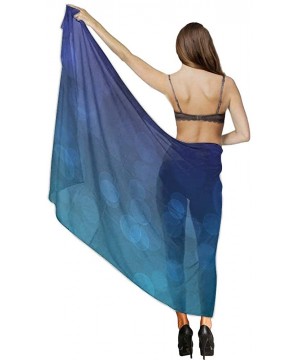 Women Girl Fashion Chiffon Scarf Bikini Cover Up Summer Beach Sarong Wrap - New Purple and Teal Bubble - CO19C6N0D7O $26.34-C...