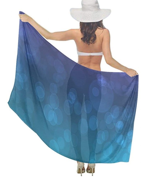 Women Girl Fashion Chiffon Scarf Bikini Cover Up Summer Beach Sarong Wrap - New Purple and Teal Bubble - CO19C6N0D7O $26.34-C...