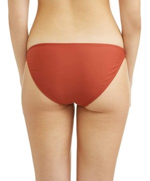 Juniors' Solid Knotted Swimsuit Bottom - Rusty Brick - C318W4ASX2W $16.60-Tankinis