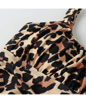 Women One Piece Tummy Control Leopard Printed Spaghetti Straps Swimsuits - Leopard - C3196M6CN3H $21.18-One-Pieces