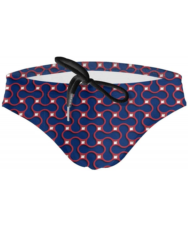 Patriotic Geometric Flag Men Briefs Bikini Swimwear Sexy Low Rise Swimsuit with Drawstring - Patriotic Geometric Flag - CL199...