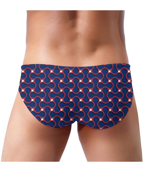 Patriotic Geometric Flag Men Briefs Bikini Swimwear Sexy Low Rise Swimsuit with Drawstring - Patriotic Geometric Flag - CL199...