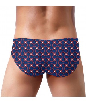 Patriotic Geometric Flag Men Briefs Bikini Swimwear Sexy Low Rise Swimsuit with Drawstring - Patriotic Geometric Flag - CL199...