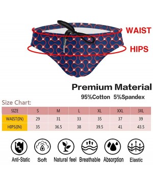 Patriotic Geometric Flag Men Briefs Bikini Swimwear Sexy Low Rise Swimsuit with Drawstring - Patriotic Geometric Flag - CL199...