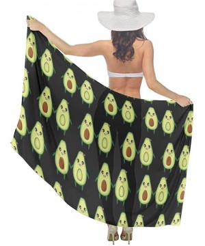 Women Chiffon Sarong Beach Bikini Cover Up Wedding Party Shawls Wraps - Cute Avocado Lovers Green Black - C6190TSG8WL $27.23-...