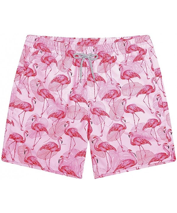 Men's Swim Trunks Quick Dry Mesh Lining Swimming Beach Surfing Shorts Bathing Wear - Sacred Flamingo - CB18W8G2N8A $18.23-Trunks