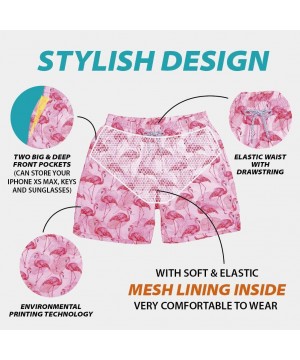 Men's Swim Trunks Quick Dry Mesh Lining Swimming Beach Surfing Shorts Bathing Wear - Sacred Flamingo - CB18W8G2N8A $18.23-Trunks