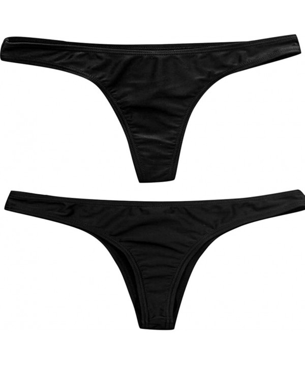 Women Bikini Bottoms Scrunch Butt G String Thong Swimsuit Bottom Swim Shorts Swim Bottom - Black - CB18TA2ULQN $9.20-Tankinis