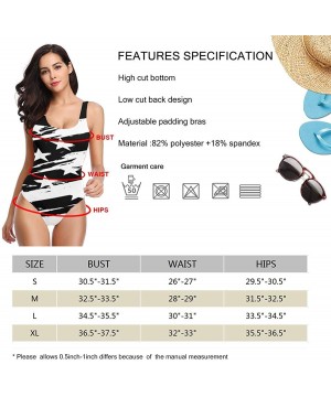 Women's Classic One-Piece Swimsuit Beach Swimwear Bathing Suit(Black Weasel Pattern) - Black Usa Flag - CU18YDQCZ9X $39.08-On...