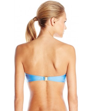 Women's Solid Malibu Detail Brazilian Bikini Bottom - Solid Malibu - CX11P3Z9MOT $37.58-Tankinis