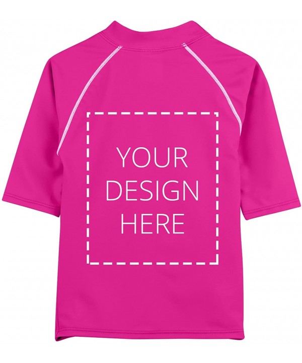 Adult Unisex Custom/Personalized Short Sleeve Rash Guard- UPF 50+ - Fuchsia - CX12M45HPIF $51.00-Rash Guards