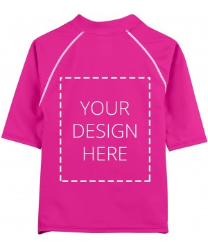 Adult Unisex Custom/Personalized Short Sleeve Rash Guard- UPF 50+ - Fuchsia - CX12M45HPIF $51.00-Rash Guards