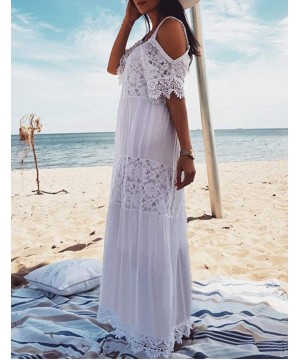 Women Beachwear Turkish Kaftans Long Swimsuit Cover up Caftan Beach Dress - White 3 - CH18NOEE672 $28.39-Cover-Ups