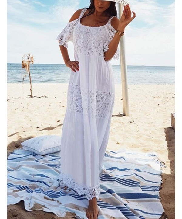 Women Beachwear Turkish Kaftans Long Swimsuit Cover up Caftan Beach Dress - White 3 - CH18NOEE672 $28.39-Cover-Ups