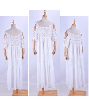 Women Beachwear Turkish Kaftans Long Swimsuit Cover up Caftan Beach Dress - White 3 - CH18NOEE672 $28.39-Cover-Ups