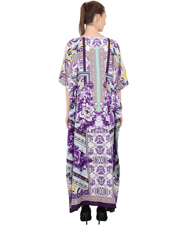 Kaftan Tunic One Size Cover Up Maxi Dresses Lougewear Embellished Kimono (K-131/K-134) - 133-purple - CH1929R6723 $18.40-Cove...