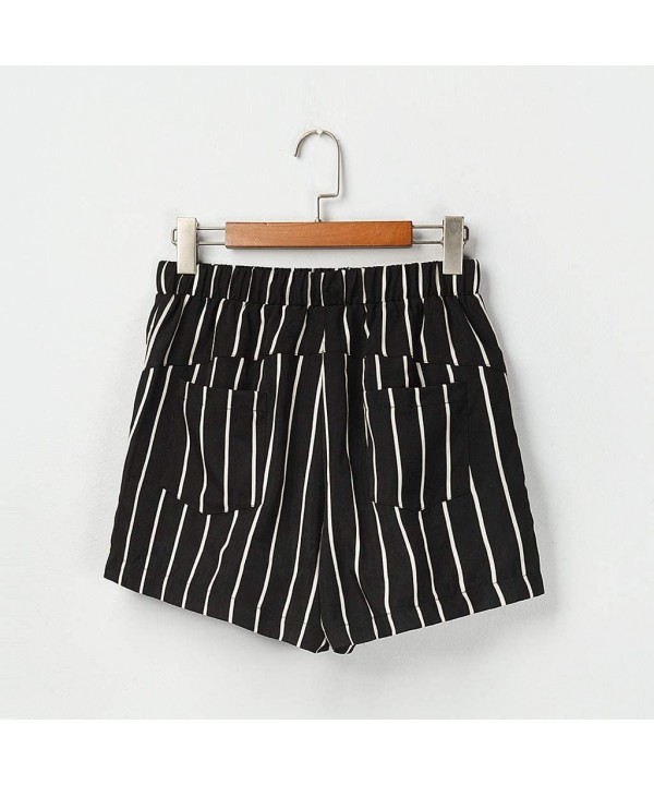 Fashion Casual Womens Drawstring Comfy Print Elastic Waist Pockets Shorts Pants - Black - C7199QES9D5 $19.99-Board Shorts