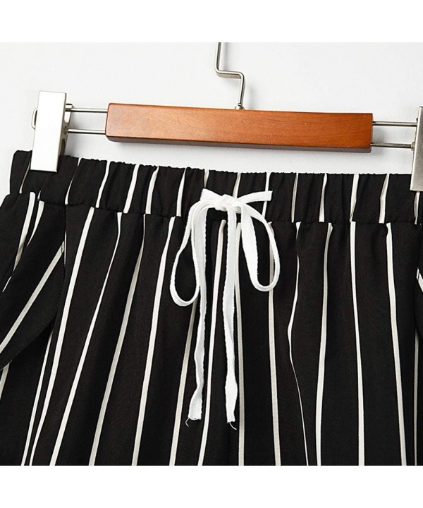 Fashion Casual Womens Drawstring Comfy Print Elastic Waist Pockets Shorts Pants - Black - C7199QES9D5 $19.99-Board Shorts