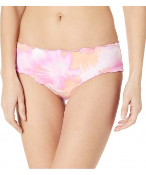 Women's Ruffle Hipster Bikini Swimsuit Bottom - Pink//High Tie Dye - CH18Y8DR9W8 $19.66-Tankinis