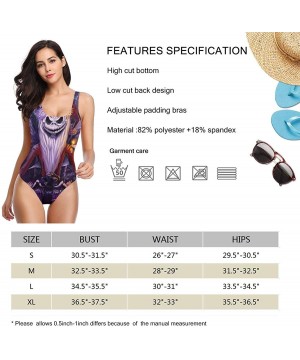 One Piece Swimsuit Women's Nightmare Before Christmas Print Beach Swimwear Monokini Swimsuits Bathing Suit S XL White - C218T...