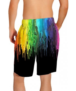 Funny Mens Swim Trunks Quick-Drying Breathable Beach Board Shorts with Mesh Lining Swimwear Bathing Suits - Paint - CJ18T8QN4...