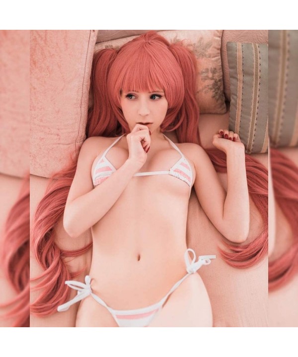 Japanese Style Cute&Sexy Stripe Bikini for Cosplay - Mini Pink - CF18KOSD8UY $19.77-Sets