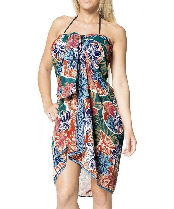 Women's Sarong Swimwear Cover-Up Wrap Tie Skirt Plus Size Full Long J - Green_d251 - CT1202KTBMH $14.32-Cover-Ups