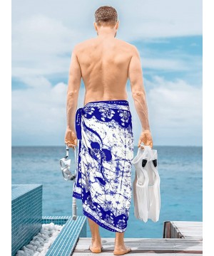 Men's Loungewear Hawaii Sarongs for Men Plus Size Beach Wrap Vacation - Blue_p345 - C417YONTAR9 $21.99-Cover-Ups