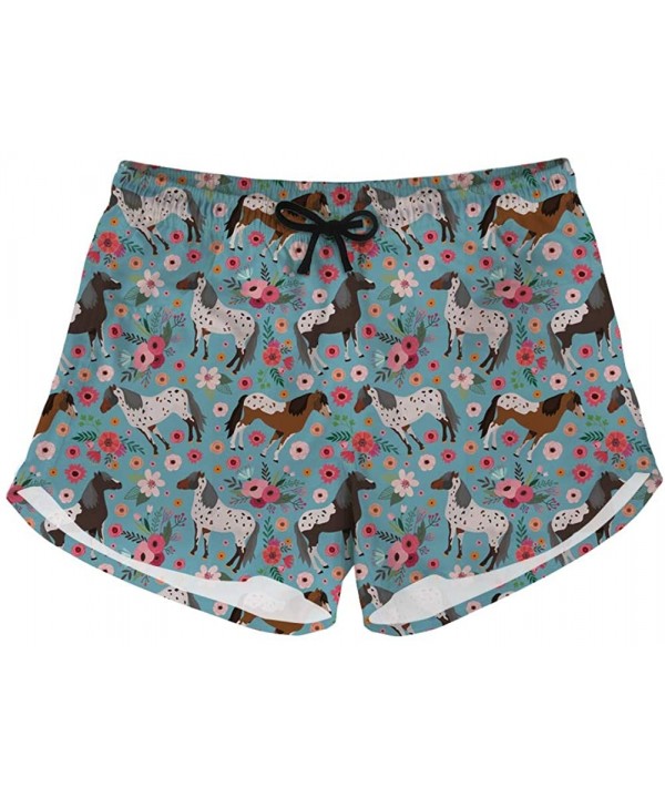 Women's Athletic Beach Shorts Boardshorts Casual Summer Quick Dry Swim Trunks - Appaloosa Horse - CU194RZGM6R $17.38-Board Sh...