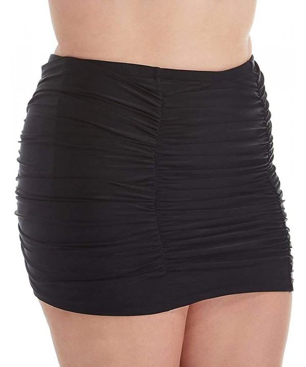 Plus Size Marrakesh Costa Skirted Bikini Bottom - Black - C819542XZSN $34.70-Bottoms